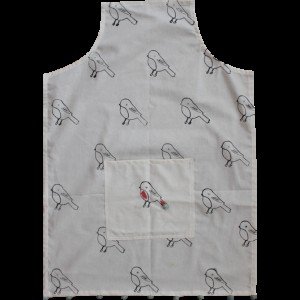 Bird block printed Apron