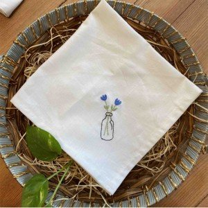 Flower Vase Emdroidered Napkin(Set of 6)